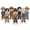 7pc Kpop ENHYPEN Member 6cm Acrylic Stand Cute Kawaii Western Cowboy Hat Chibi Figure Desktop Decoration Sign, ENGENE Merch Fans Collection Gift