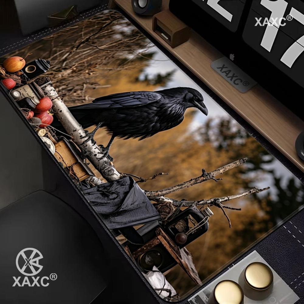 Dark Style Crow Mouse Pad large keyboard mouse desk pad nonslip rubber gaming mouse pad laptop mouse carpet HYBXXC Desk Mat