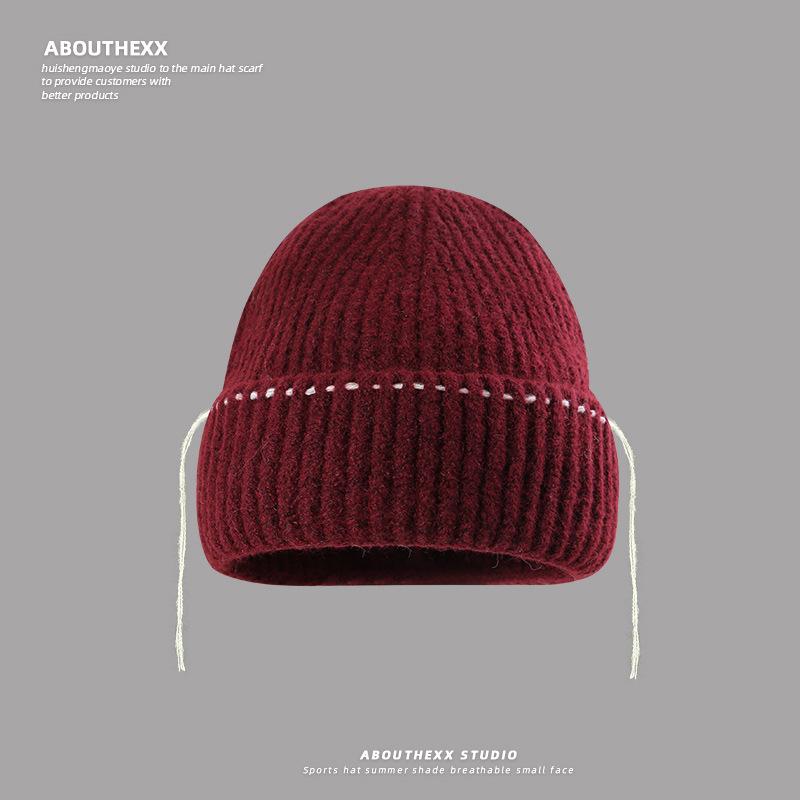 Autumn and Winter Warm Hat for Women New Style Wool Hat Korean Style Versatile Outdoor Headband Knit Hat Cold Hat Men