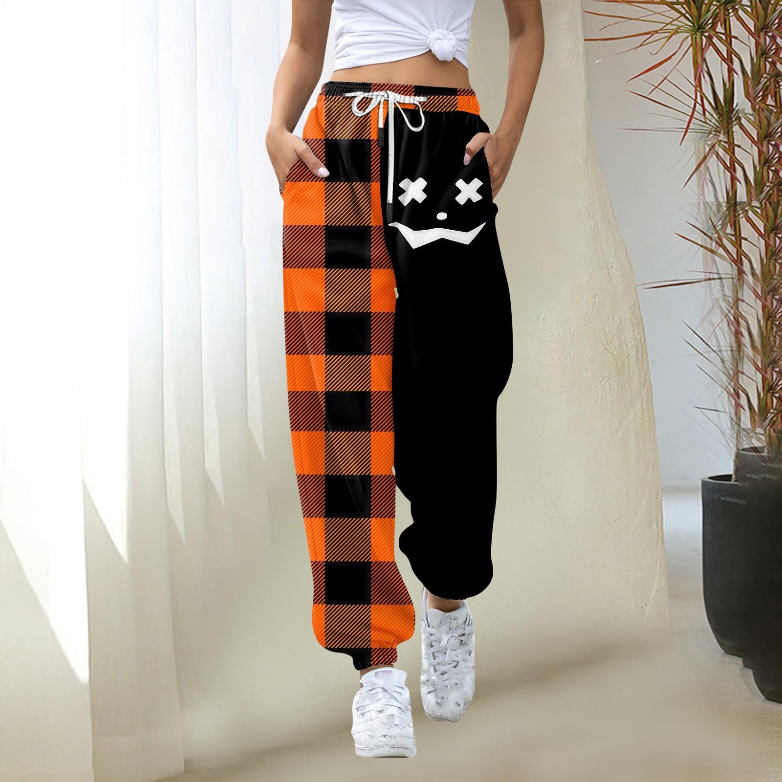 

Жіночі повсякденні модні різдвяні принтові повсякденні штани з гумкою на талії L білий