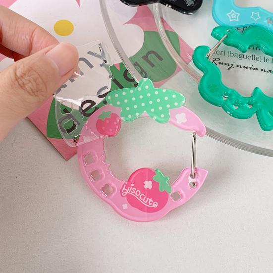 Carabiner Keychain Star Strawberry Cake Shape Carry Accessory Multipurpose Clip-On Chain Hook Everyday Tool