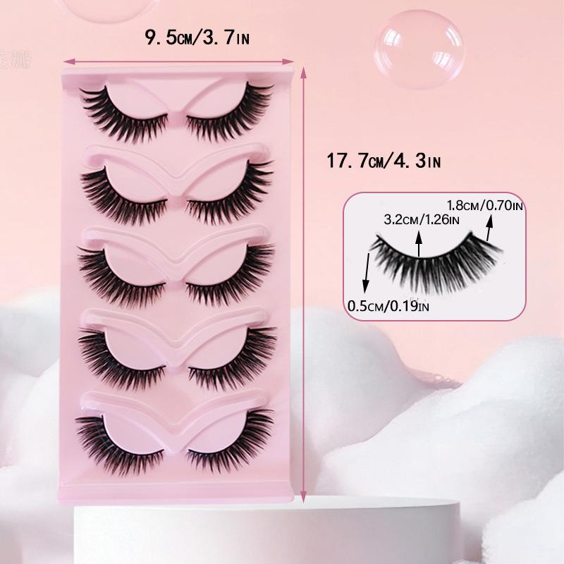 

1Pc European and American style 5-pair fox-style Slanted Natural One-piece Black Cat-eye False Eyelashes