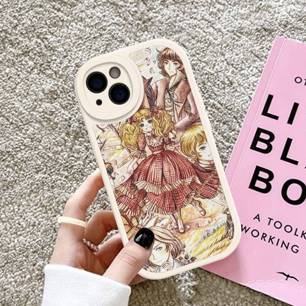 Manga Candy Phone Case For IPhone 16 15 14 13 12 11 Pro Max Plus Leather Soft Cover