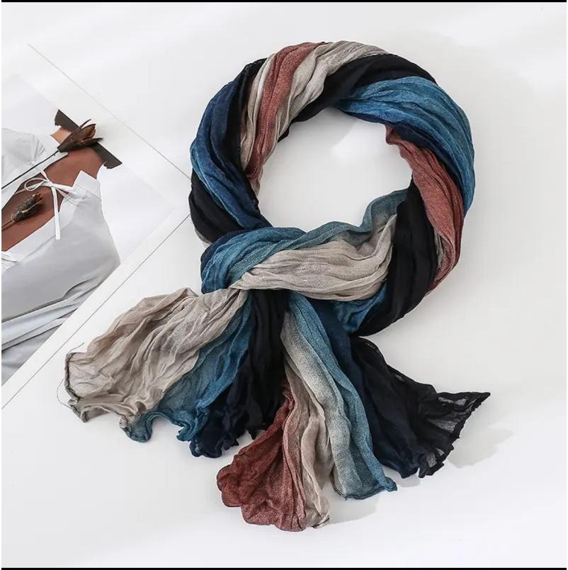 Women's Elegant Multicolor Gradient Scarf Soft Lightweight Breathable Sacrf Spring/Fall/Winter Bohemian Style Accessory
