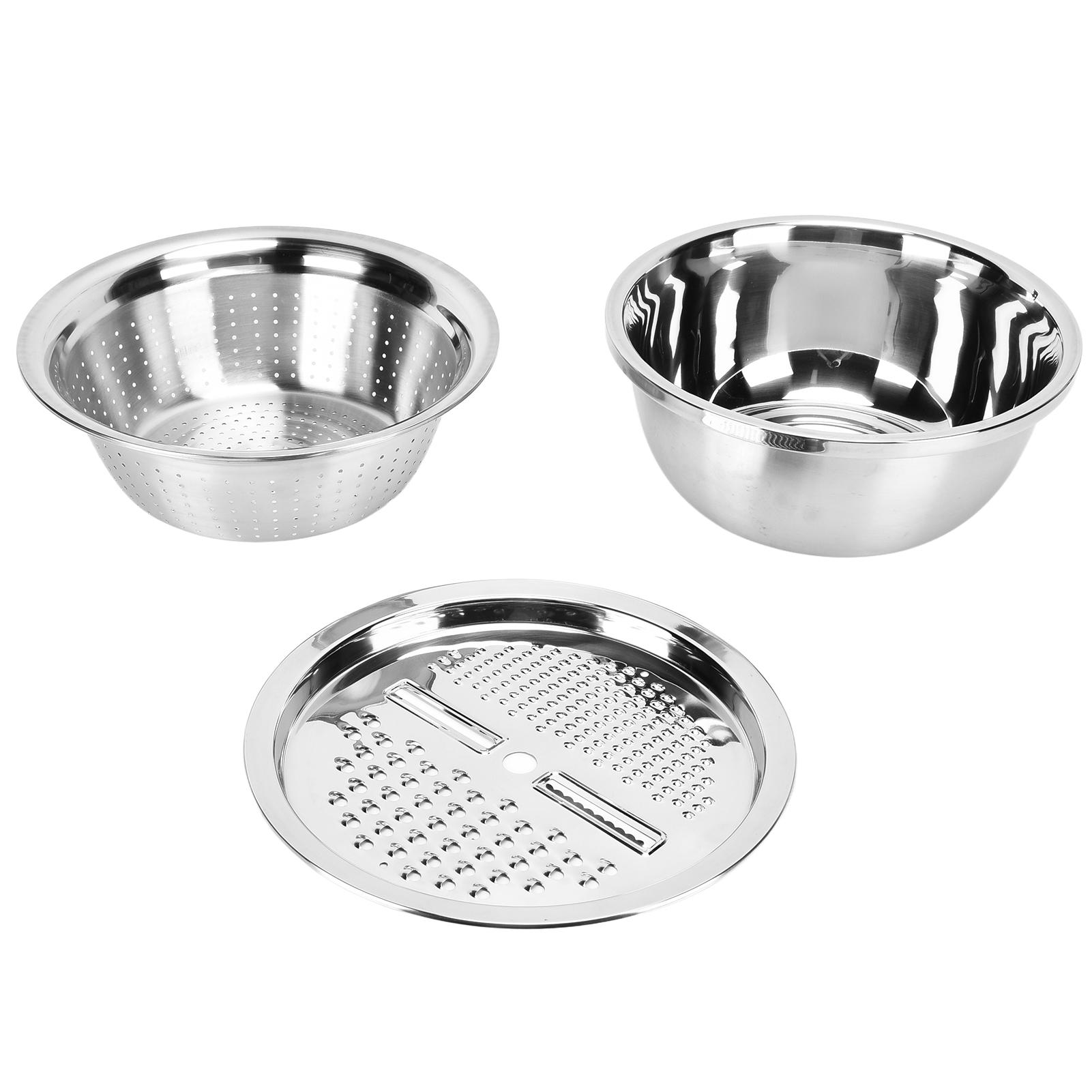

304 Stainless Steel Drain Basin 3 In 1 Set Vegetable and Fruit Cut Kneading Basin Cutting Plate Rice Sieve Pot L