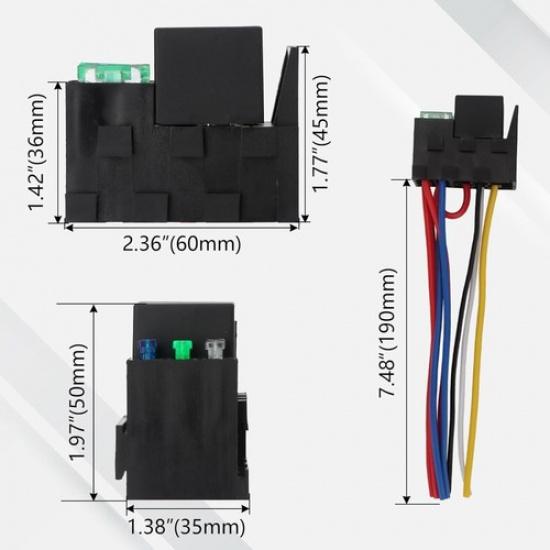 12V 3 Way 4PIN 40A 15A, 25A, 30A Fuse Relay Kit For Cars Truck Marine Boat Jeep