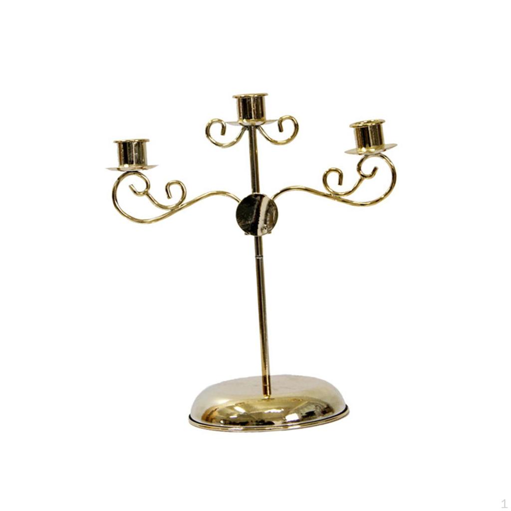 3 Arms Candle Holder Metal Pillar Candlesticks Wedding Event Candelabra
