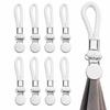 8 Stück Silber Weiß Geschirrtuch-Clip Baumwollschlaufe Handtuch-Clip Aufhängbarer Handtuch-Clip Aufhängen Organisieren