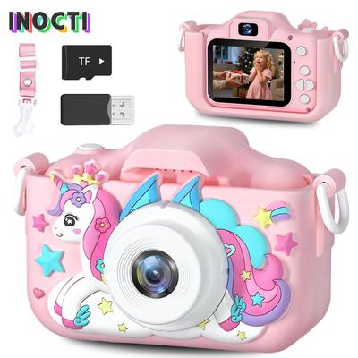 Super Cute Children Camera Kids Educational Toy Children Baby Birthday Digital Camera 1080P Video Camera With Free Gift For Girl