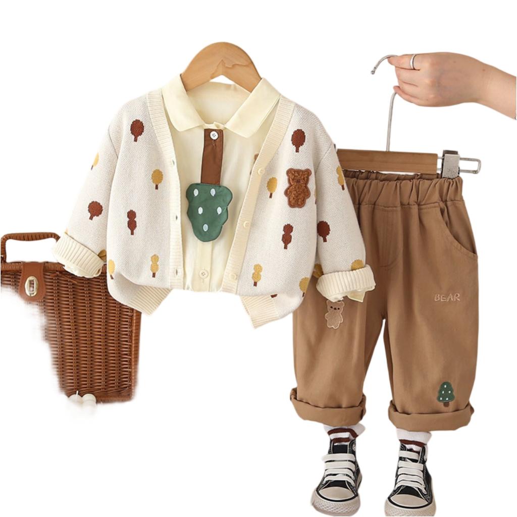 Kids Casual Long-Sleeve Set, Comfortable Daily Wear Outfits