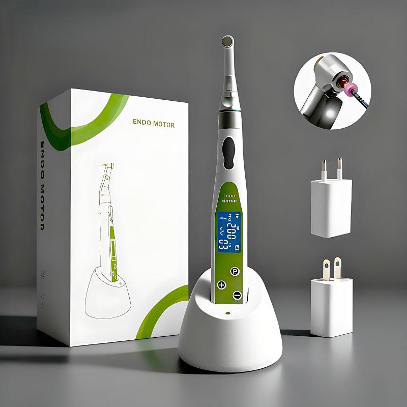 16:1 LED Dental Endo Motor 9 Programs Rechargeable Root Canal Instrument With Auto Torque Withdrawal & Autoclavable Contra Angle