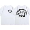 2024 Powerhouse Gym Print T-shirt Men Women Running Bodybuilding Oversized Short Sleeve Tee Summer Cotton T Shirts Clothes Tops