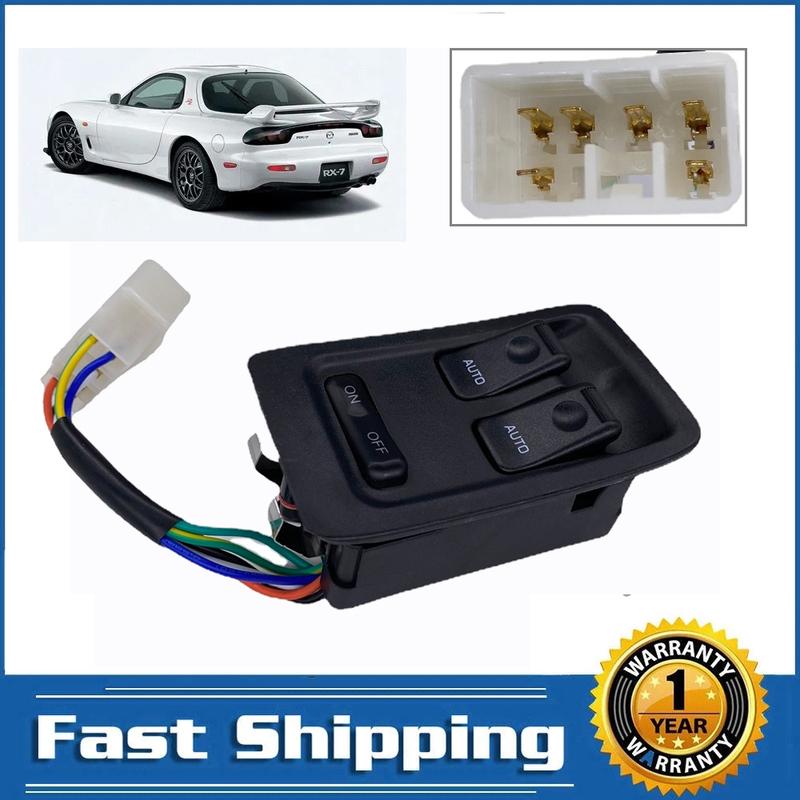 

Front Left Driver Auto Window Switch Control Regulator Button for 1993-2002 Mazda RX-7 RX7 1.3 FD14-66-350C Replacement Parts