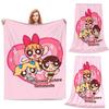 Cartoon Cute P-Powerpuff Girl Blanket Soft Warm Flannel Throw Blanket Bedspread for Bed Living room Picnic Travel Home Couch