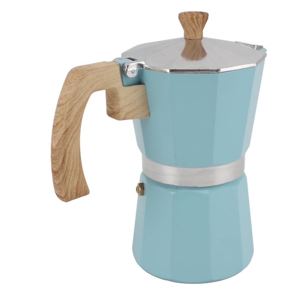 Moka Pot 300ml Easy Operation Preserves Flavors Classic Italian Mocha Pot for 6 Cups Blue