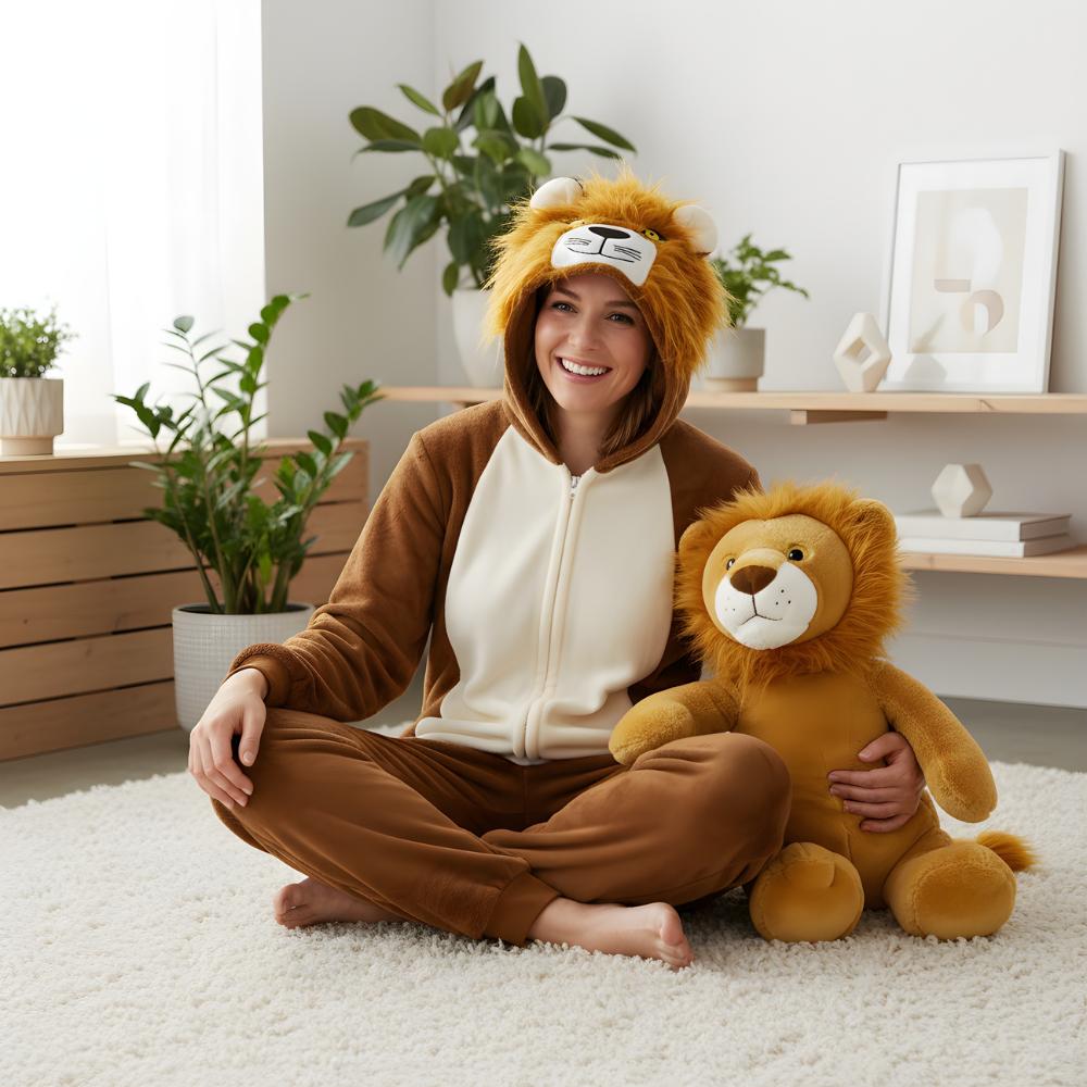 Piżama Onesie Kigurumi Kostium Przebranie Lew Xxl: 185 - 195Cm