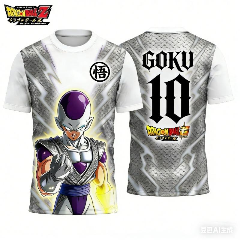 2026 Summer Dragon Ball Retro Fitness T-shirt Men's Oversized 3D Printed Short-sleeved Family Unisex Children's