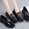 Loafers 2025 New Leather Shoes Women's Spring British Style Versatile Single Shoes Patent Leather Soft Sole Cover Foot Pedal