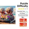 Wooden Puzzle For Adults,Happy Old Lady Wood Puzzles, Irregular Shaped Unique Wooden Jigsaw Puzzle,  Modern Art Home Decor