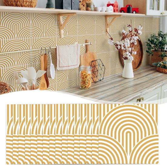 10/20/30/40/50Pcs Boho Wall Tile Sticker Waterproof Geometric Self-adhesive Decorative Decal Home