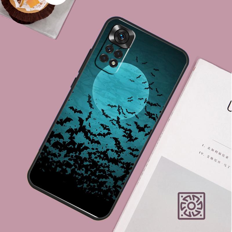 Gothic Horror Fledermäuse Vollmond Handyhülle Für Redmi Note 13 Pro 12 11 10 9 8 Pro 9S 10S 11S 12S 10A 9C 10C 12C 13C Hülle