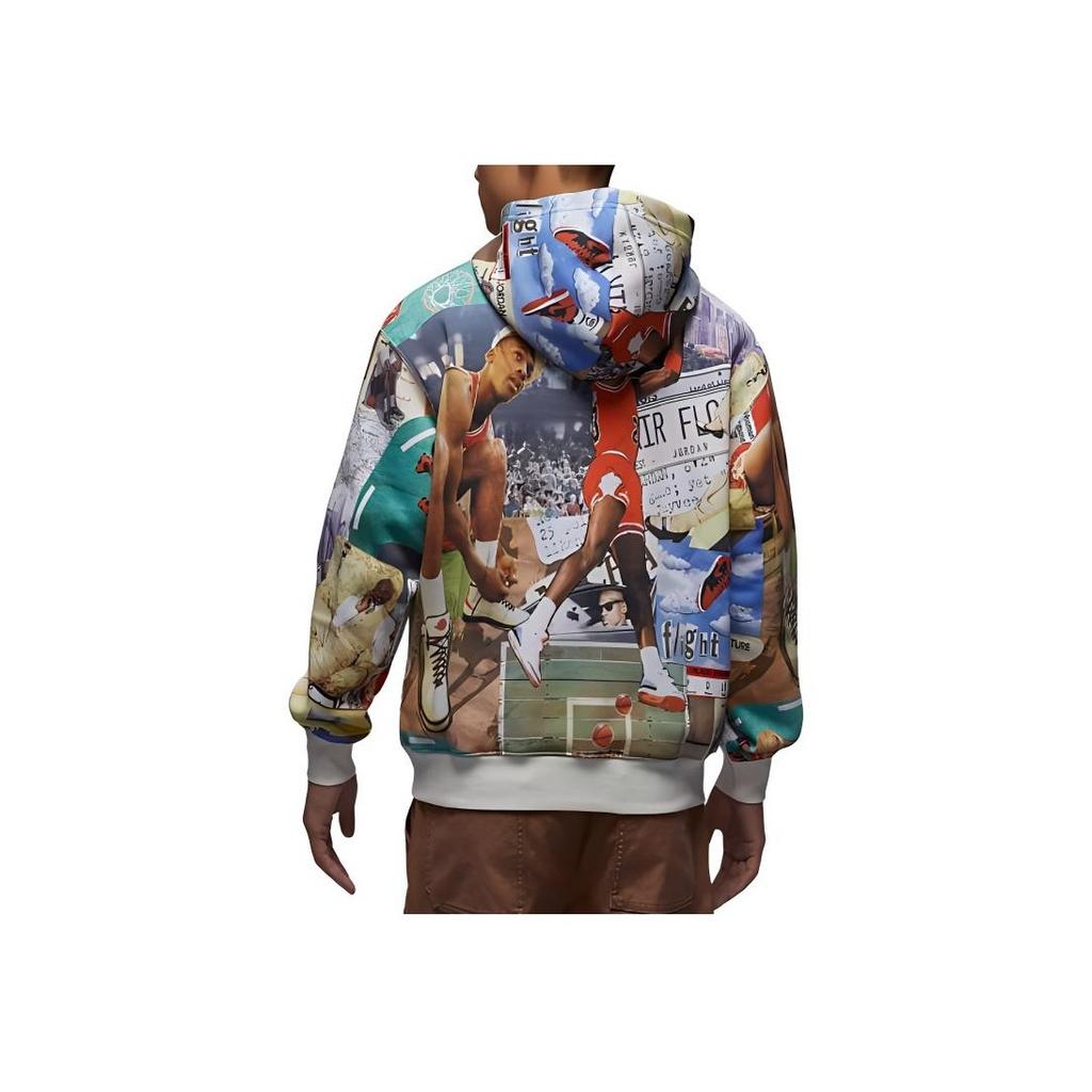 Jordan Hanorac cu glugă sport casual de exterior Brooklyn Fleece cu imprimeu litere pentru bărbați Hanorace Sail FV7298-133