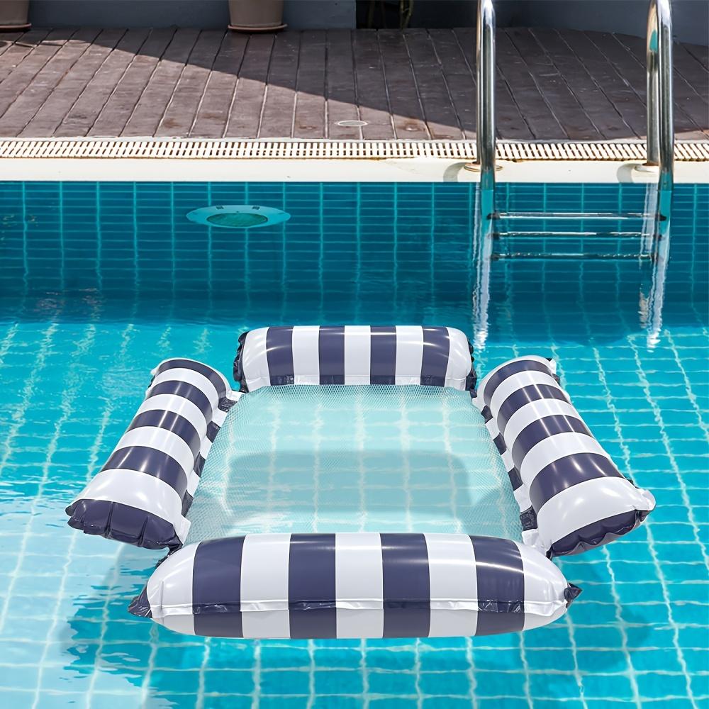 Inflatable Water Hammock Swimming Pool Floating Bed Foldable Summer Lounger Chair for Adult Beach Vacation Party