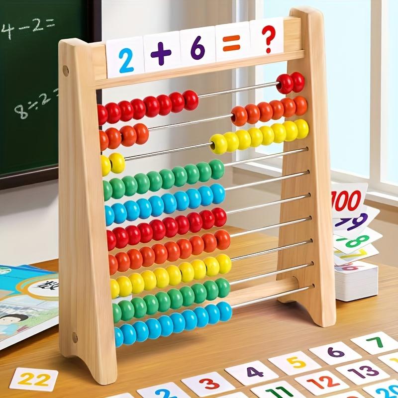 

Classic Wooden Educational Counting Toy 100 Beads Preschool Math Learning Toys Number Arithmetic Toddler Gift One Size