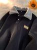 Men's Corduroy Polo Collar Fleece Lined Jacket - Hong Kong Style Winter Wear for Teens