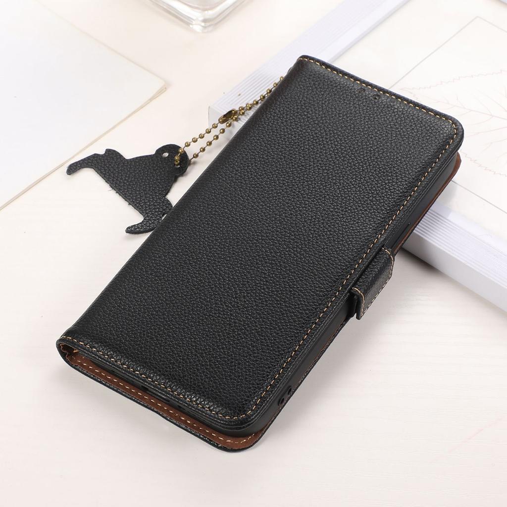 For OnePlus 12 5G Phone Case Genuine Cow Leather RFID Blocking Wallet