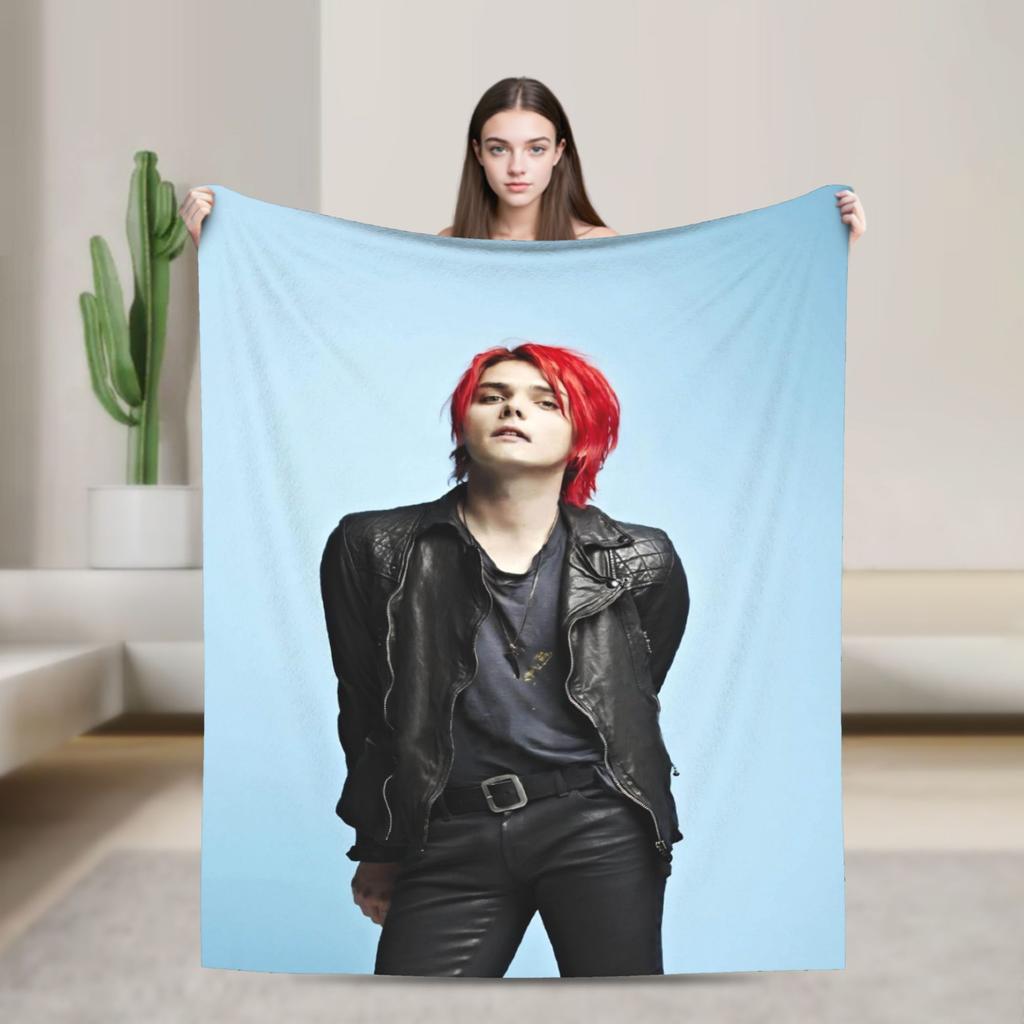 G-Gerard Way MCR Blanket Quality Warm Soft  Throw Blanket Winter Students Living Room Street Trend Bedspread