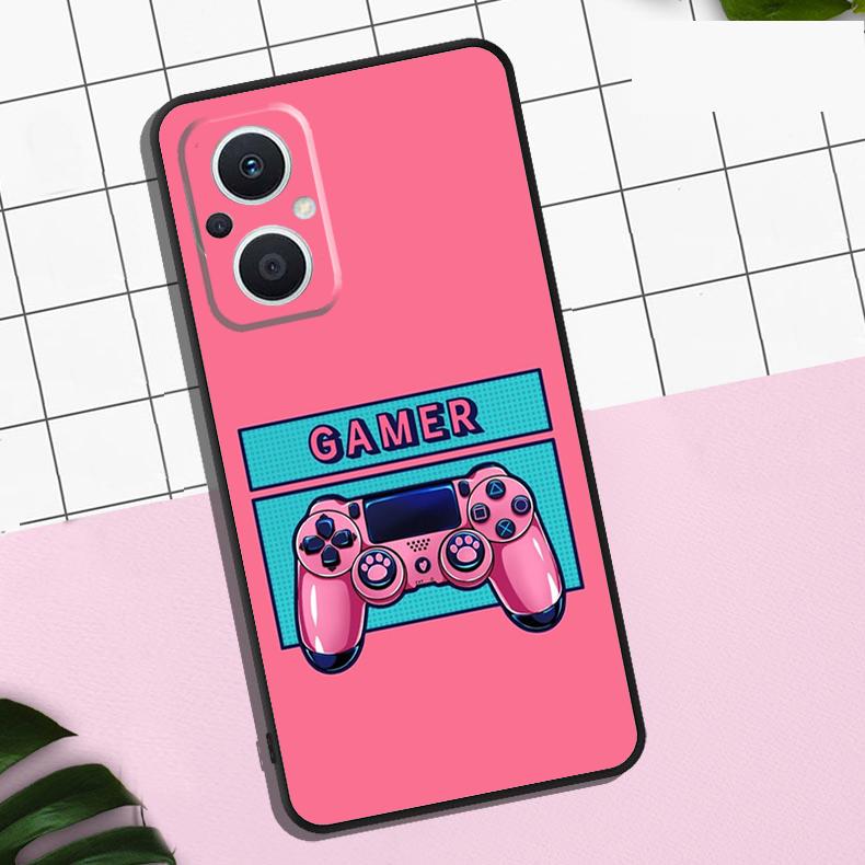 90s Sweet Kawaii Game Controller Case For OPPO Reno 13F 12F 11F 8T 7 8 10 11 12 13 Pro OPPO Find X8 X6 Pro X3 X5 Lite Cover