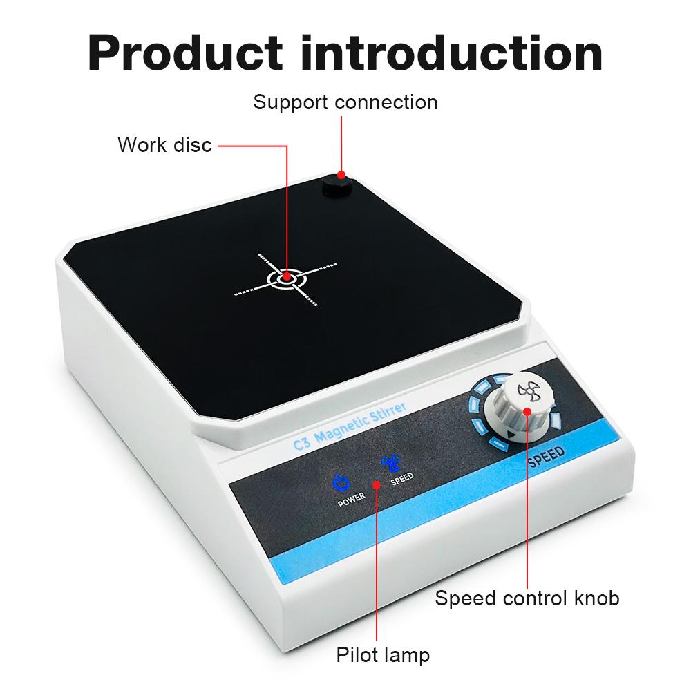 Lab Magnetic Stirrer 2000ml Capacity Stir Electric Magnetic Mixer Precision Laboratory Medical Cosmetics Mixing Device EU Plug