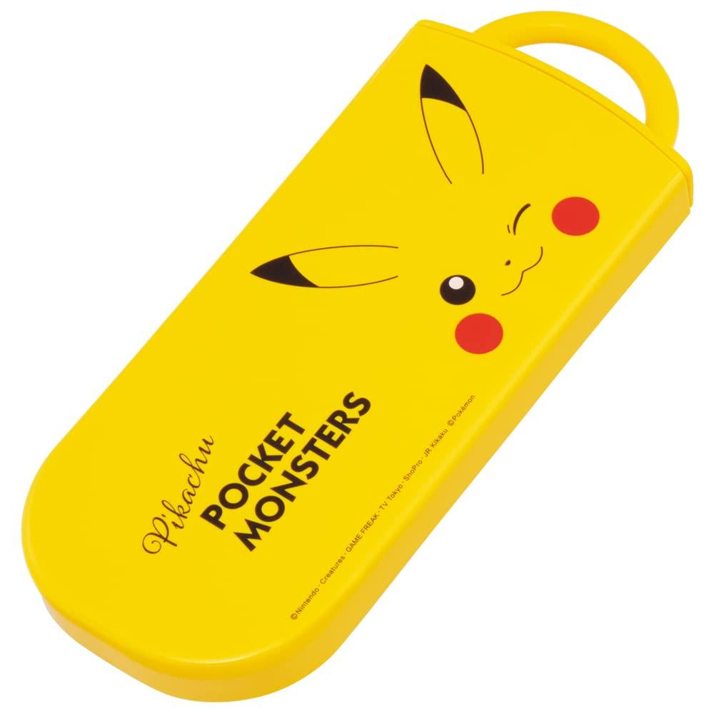 Skater Cutlery Lunch Made In Sliding Name Stickers Trio Pokemon Pikachu 23 for Boys and Children's Set, Box, Chopsticks, Spoon, Fork, Japan, Cutlery,