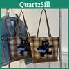 Stilvolle, geräumige Schultertasche mit Cartoon-Motiv aus der Winterkollektion in Blau und Braun