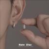 Korean Retro Striped Silver Needle Stud Earrings for Men - Trendy and Niche Style