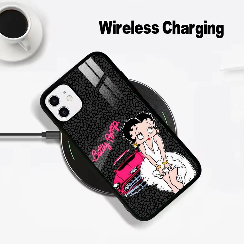 

Classic Character Anime B-Bettys Boops For IPhone17 16 15 14 13 12 11 Plus Pro Max Plus Wireless Charger Phone Case iPhone16Pro
