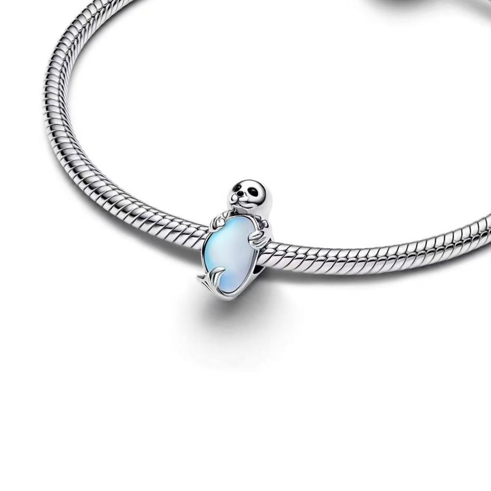 Kupfer Charmins Tier Blaue Ozean Serie Perlenanhänger Armband Halskette Damen Luxus DIY Schmuck Exquisites Geschenk