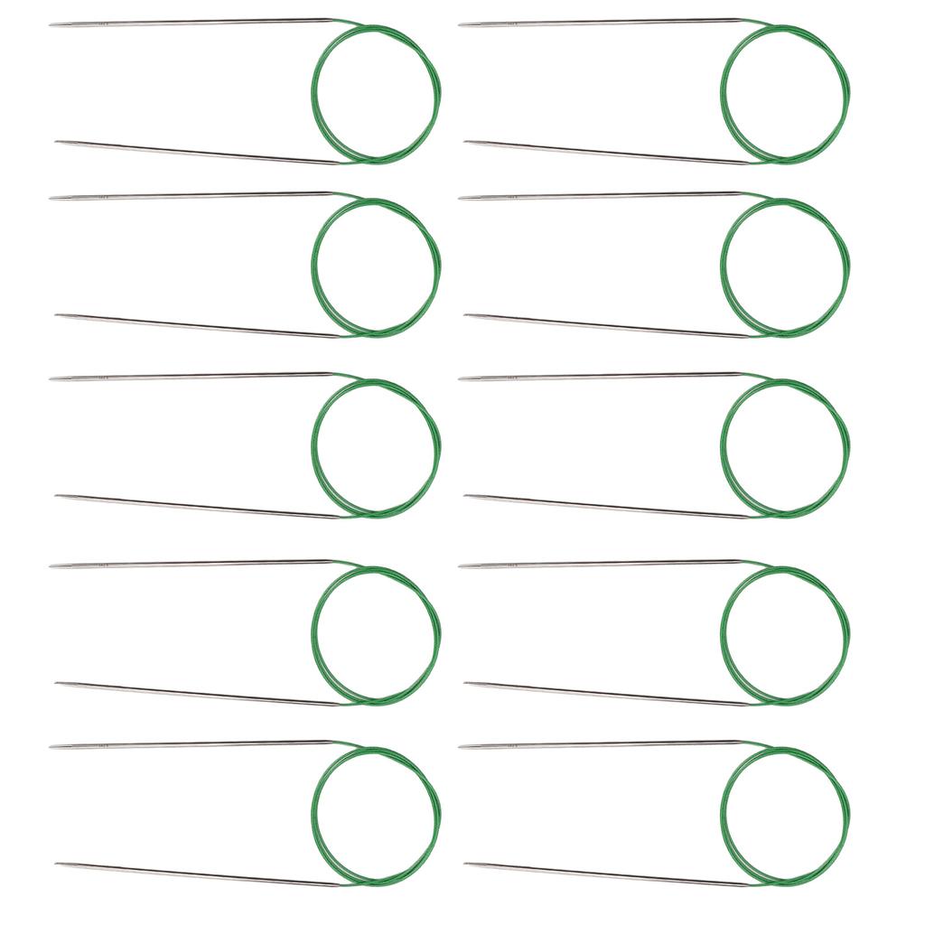 10 Peças Agulha de Tricô Circular Multiuso 100cm 39in Comprimento Anel Aço Inoxidável Fio de Suéter Conjunto de Agulhas de Argola