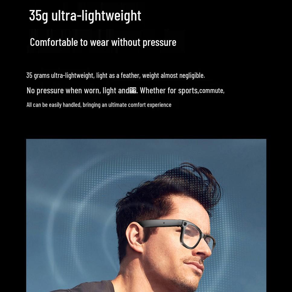 W600B Smart Glasses: Anti-Shake Photography, AI Translation, Object Recognition, Bluetooth Music.