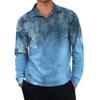 Men's Casual Retro Small V-neck Long-sleeved Top