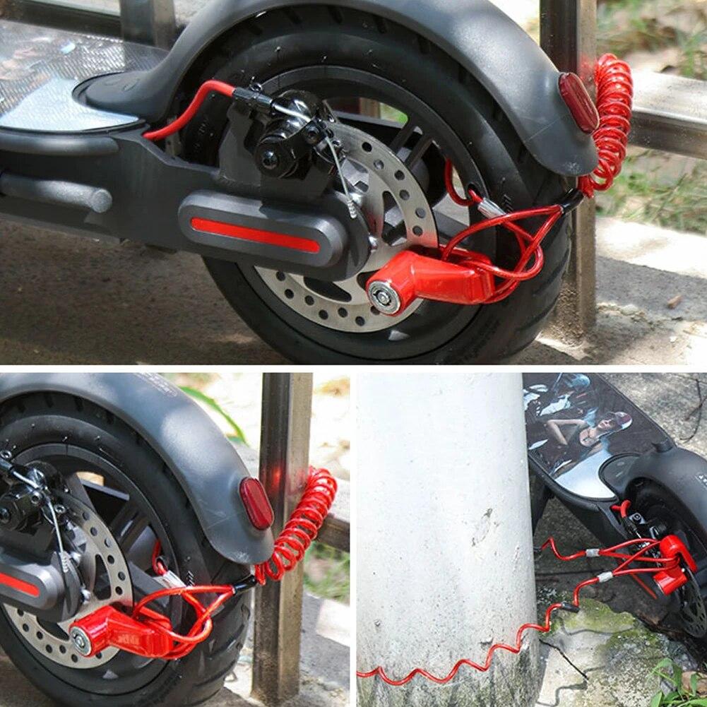 Diebstahlsicherung Elektroroller Scheibenbremsschloss mit Stahldraht Fahrrad Mountainbike Motorrad Scheibenschloss Sicherheit Diebstahlschutz