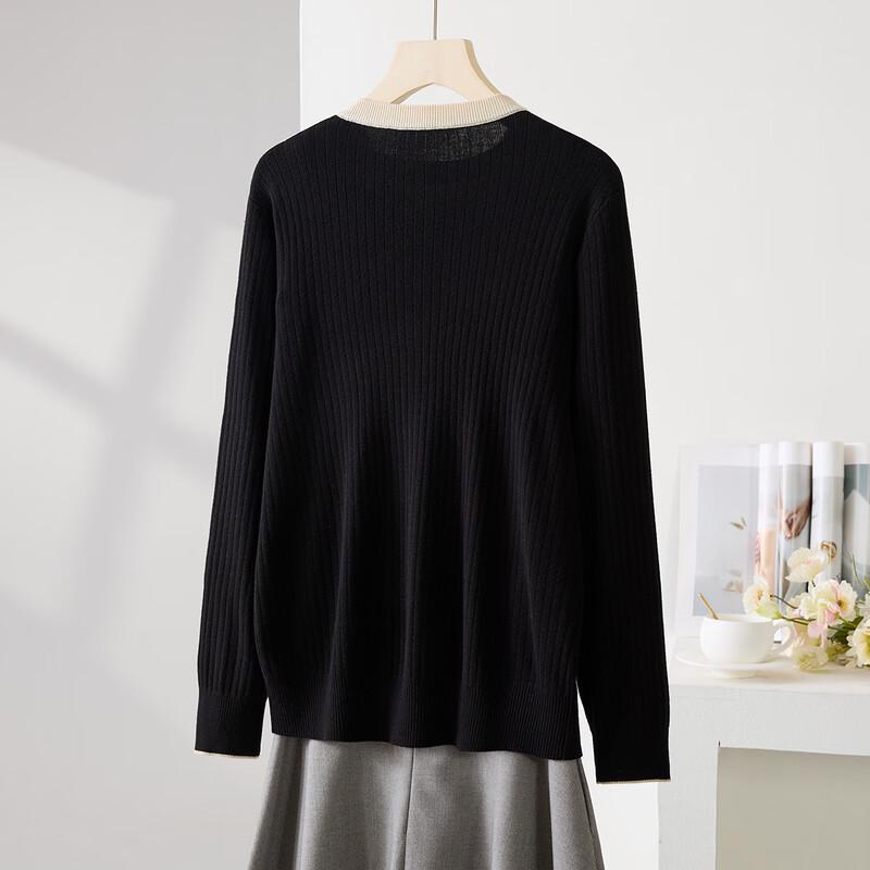 Women's Elegant Wool Blend Knit Cardigan Jacket with Gold Buttons