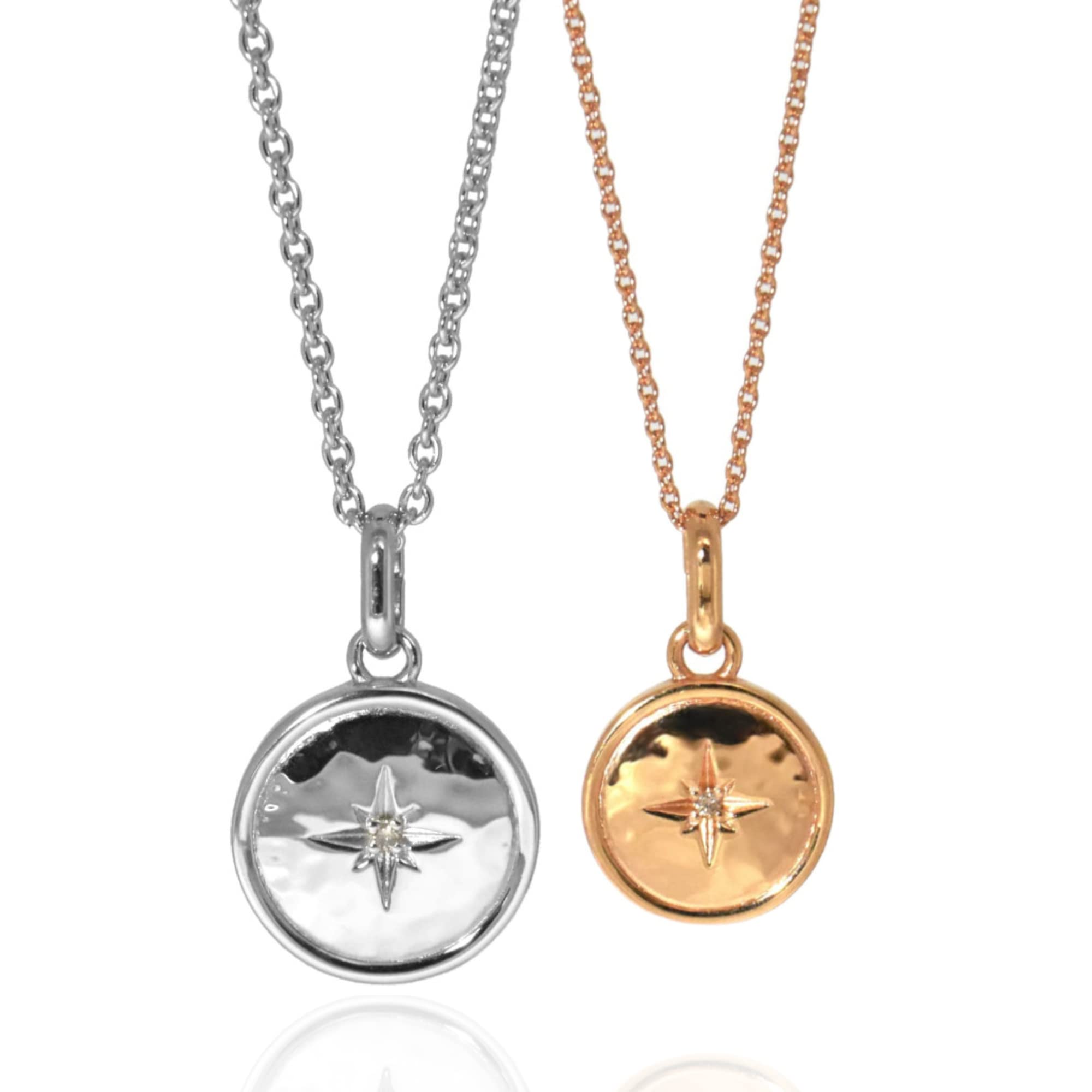 

Pair Necklace Hammered Coin Pair Necklace Diamond Surgical Stainless Steel Box Shopper Included Direct Sales [Lionheart] LH-1