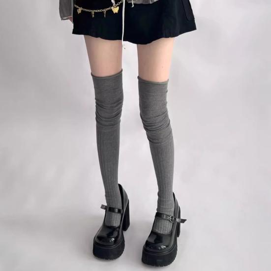 Slouch Thigh High Socks Women Stretchy Over-the-knee Scrunch Socks Long Over Knee Stockings for Boots Skirts Party Dating Street Wear