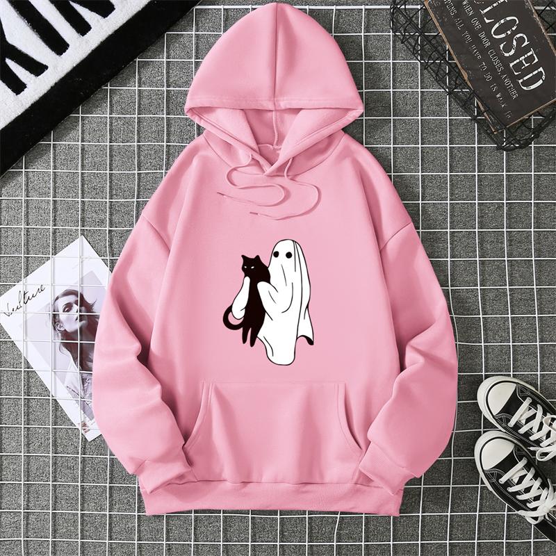 Halloween Graphic Printing Autumn And Winter Pure Cotton Men s And Women s Hoodies Casual Outdoor Street Sports Training Brand S розовый