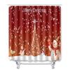 Christmas Printed Shower Curtain Floor Mat Four-Piece Bathroom Toilet Non-Slip Absorbent Carpet Toilet Non-Slip Door Mat