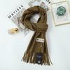 Wool Scarf Women's Winter Premium Thick Solid Color Scarf Versatile New Autumn and Winter White Cashmere Scarf