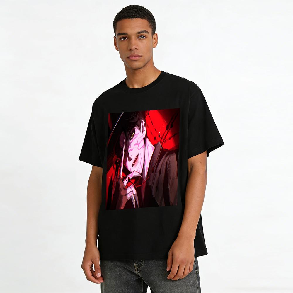 Jujutsu Kaisen Fushiguro Megumi Domain Expansion Print T-Shirt Anime Peripheral Loose Top Pure Cotton T-shirt
