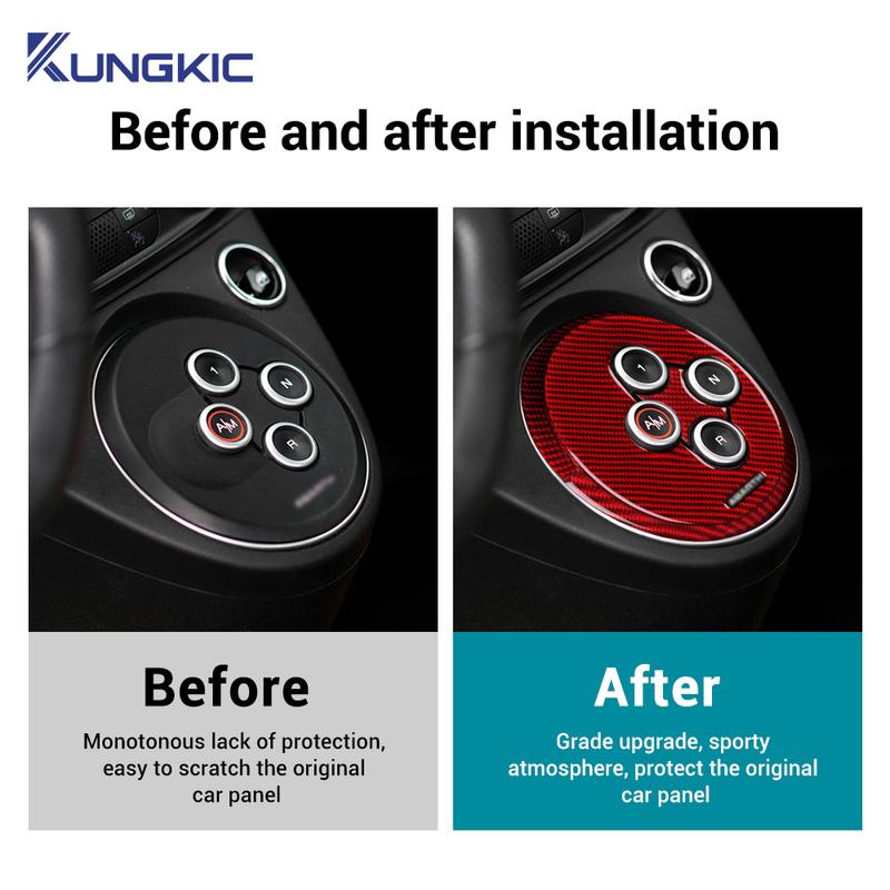 Echte weiche Kohlefaser für Abarth 595 695 2012-     2024 Linkslenker Rechtslenker Auto AT Automatikschaltung Rahmen Aufkleber